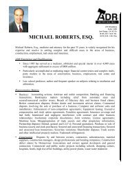 Michael Roberts, Esq. Resume - ADR Services, Inc.