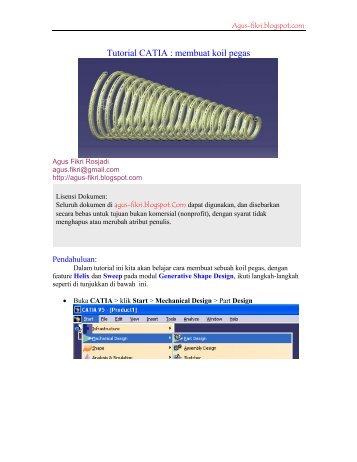 Tutorial CATIA : membuat koil pegas