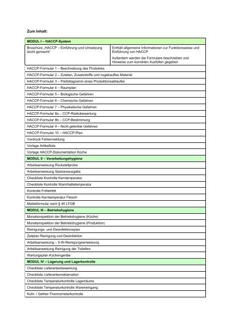 Online-Formularmappe Lebensmittelhygienerecht - Modul I ...