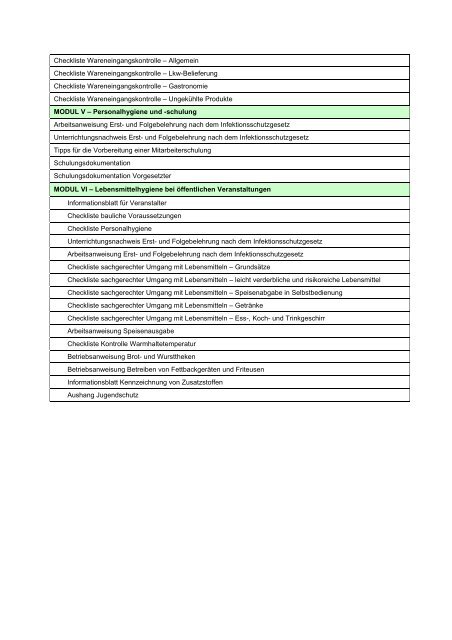 Online-Formularmappe Lebensmittelhygienerecht - Modul I ...