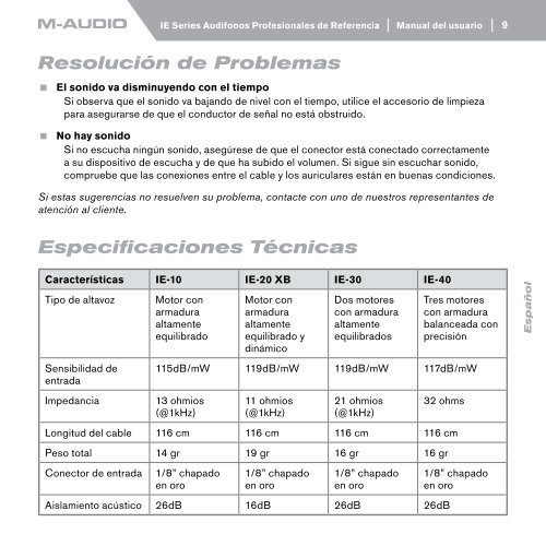 Manual del usuario - M-Audio