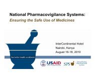 N ti l Ph i il S t National Pharmacovigilance Systems: