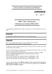 SPRE : CafÃ©s / Restaurants - PrÃ©cisions sur la facture 2010 et 2011