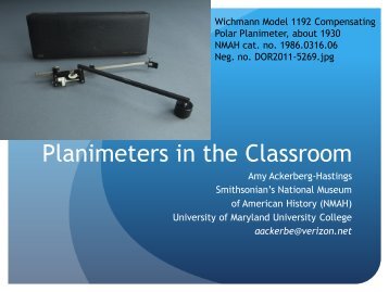 Planimeters in the Classroom - HPM-Americas