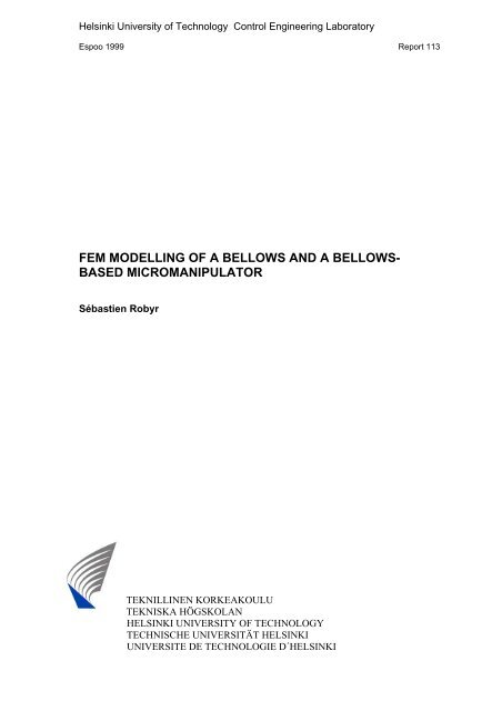 fem modelling of a bellows and a bellows- based micromanipulator