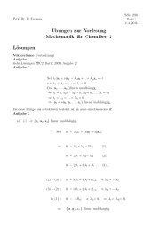 ¨Ubungen zur Vorlesung Mathematik für Chemiker 2 Lösungen