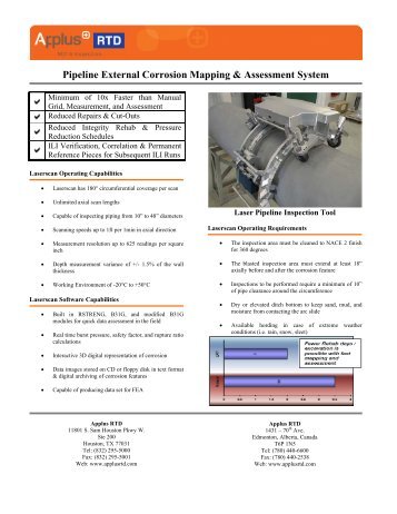 Pipeline External Corrosion Mapping & Assessment System