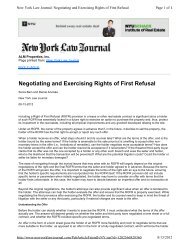 Negotiating and Exercising Rights of First Refusal - Troutman ...