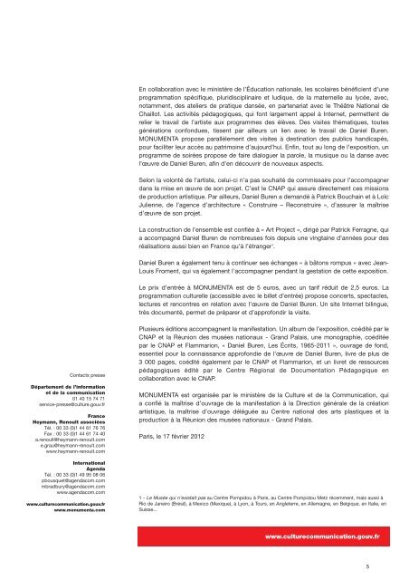 Daniel Buren / Â« EXCENTRIQUE(S) travail in situ - MinistÃ¨re de la ...