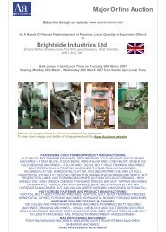 Major Online Auction Brightside Industries Ltd - National Machinery ...