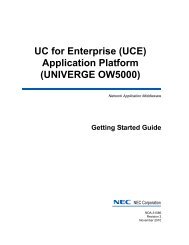 UNIVERGE OW5000 Getting Started Guide - NEC Corporation of ...