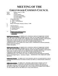 MEETING OF THE - City of Greenwood, Indiana