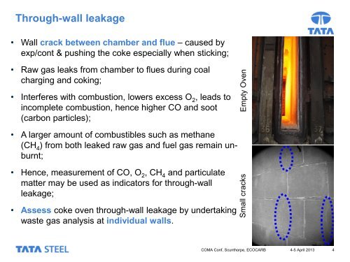 Detection of through-wall leakage - Coke Oven Managers Association