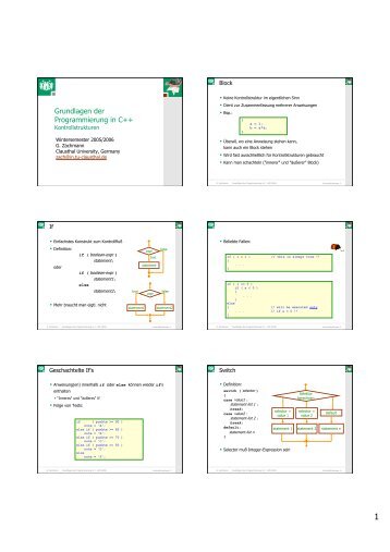 Grundlagen der Programmierung in C++