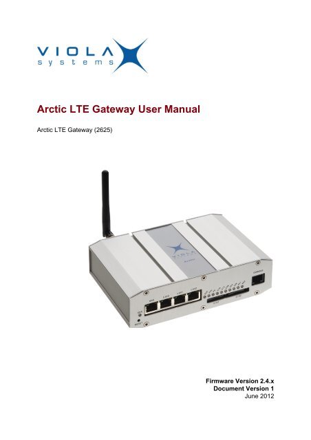 Arctic LTE Gateway User Manual - Viola Systems