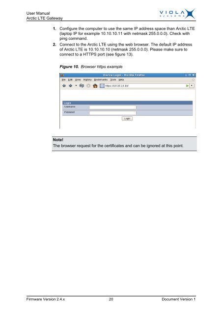 Arctic LTE Gateway User Manual - Viola Systems