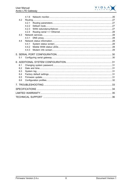 Arctic LTE Gateway User Manual - Viola Systems