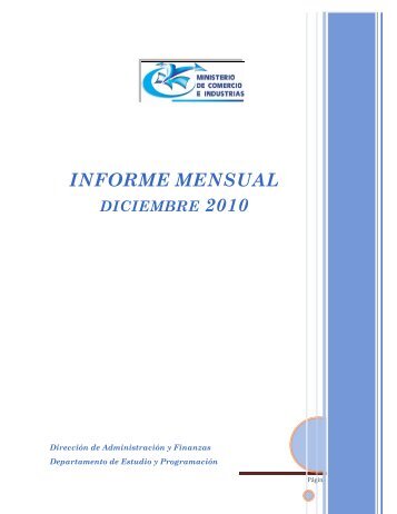 informe mensual octubre 2010 - Ministerio de Comercio e Industrias