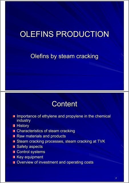 OLEFINS PRODUCTION - TVK