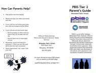 PBIS Tier 2 Parent's Guide - Milwaukee Public Schools