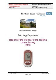 Report of the Point of Care Testing Users Survey 2010