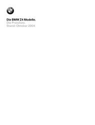 Die BMW Z4 Modelle. Die Preisliste. Stand: Oktober 2004 - Jokin