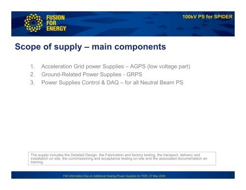 Neutral Beam Power Supplies for ITER: - Fusion For Energy - Europa