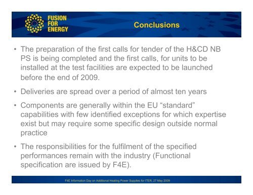 Neutral Beam Power Supplies for ITER: - Fusion For Energy - Europa