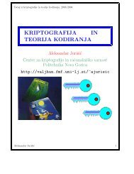KRIPTOGRAFIJA IN TEORIJA KODIRANJA