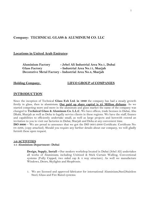 Technical Glass Alum Estidama