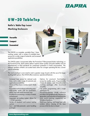 UW â20 TableTop - Dapra Marking Systems