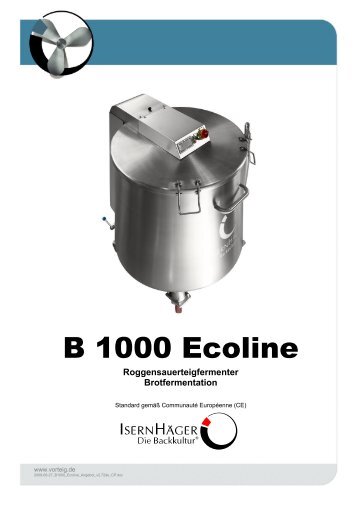 B 1000 Ecoline - IsernhÃ¤ger GmbH & Co. KG