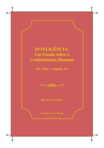 INTELIGÃNCIA: Um Ensaio sobre o Conhecimento Humano