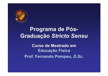 Programa de PÃ³s- GraduaÃ§Ã£o Stricto Sensu Ã§