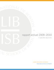 rapport annuel 2009â€“2010 - International School of Boston