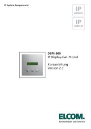 DBM-300 IP Display-Call-Modul Kurzanleitung Version 2.0 - Elcom