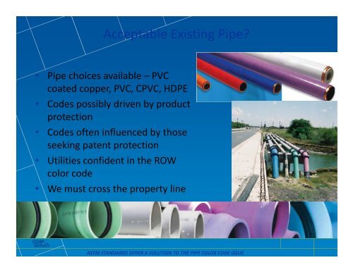 astm standards offer a solution to the pipe color - Water Environment ...