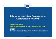 Lifelong Learning Programme Centralised Actions - Nationalagentur ...