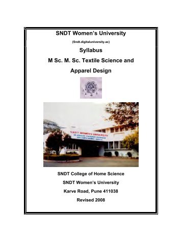 SNDT Women's University Syllabus M Sc. M. Sc. Textile Science and