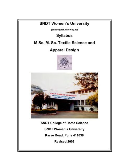 SNDT Women's University Syllabus M Sc. M. Sc. Textile Science and