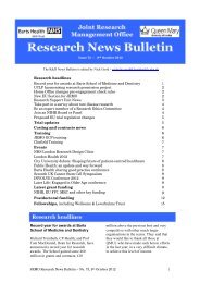 Research news bulletin: October 2012 - Barts Health NHS Trust