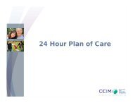 24 Hour Plan of Care - CCIM