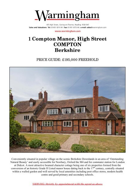 1 Compton Manor, High Street COMPTON Berkshire - Warmingham