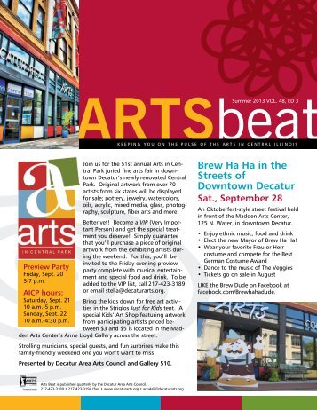 Summer 2013 ARTSbeat Newsletter - Decatur Area Arts Council
