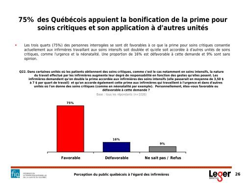 Perception du public québécois à l'égard des infirmières et des ... - FiQ