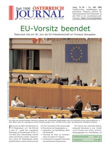 EU-Vorsitz beendet - Österreich Journal