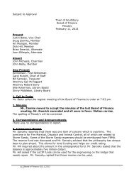 Subject to Approval Town of Southbury Board of Finance Minutes ...