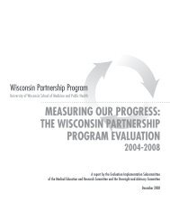measuring our progress: the wisconsin partnership program ...