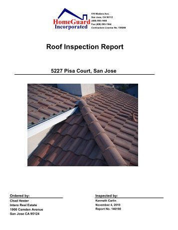 Roof Inspection Report HomeGuard - Julie Wyss