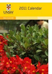 2011 Calendar - UNSW Handbook - University of New South Wales